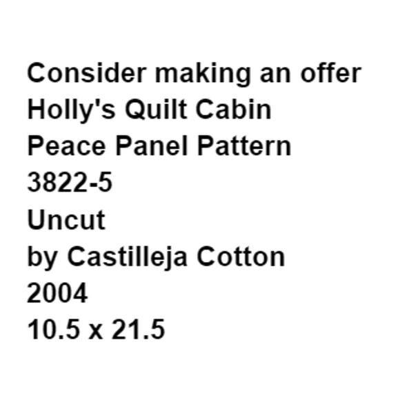 Hollys Quilt Cabin 3822-5 Pattern Peace Panel Patchwork Holiday Cozy Novelty - Picture 3 of 5